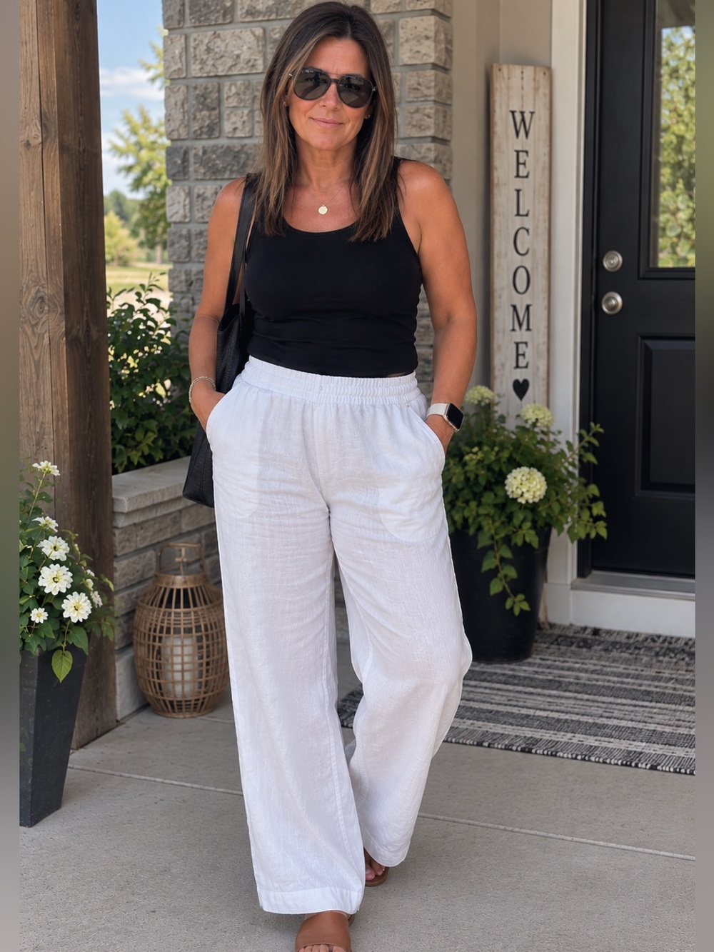 NWT Old Navy White Linen Blend Wide Leg Pants XL
